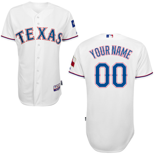 Customized Texas Rangers MLB Jersey-Men's Authentic Home White Cool Base Baseball Jersey